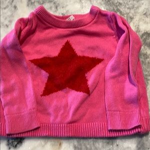 GAP toddler pink/red heart sweater 18-24 mo.